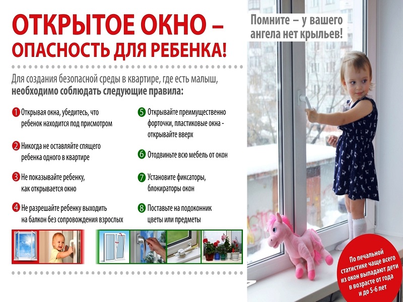 Открытое - окно опасность для ребенка